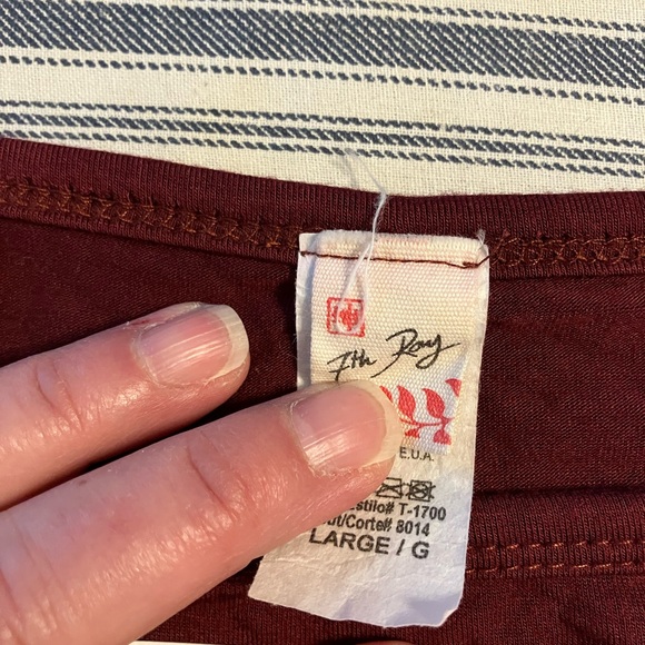 7th Ray Burgundy Sequin Long Sleeve Top - Picture 2 of 7